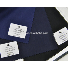 Tissu haut de gamme en laine de lycra bleu marine et noir pour un service de stock